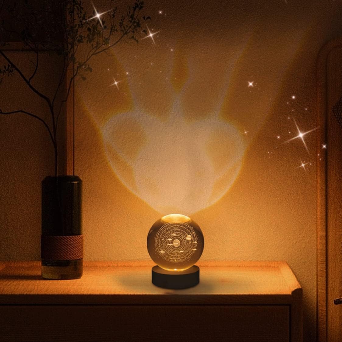 3D Crystal Ball Light, Glowing Planet