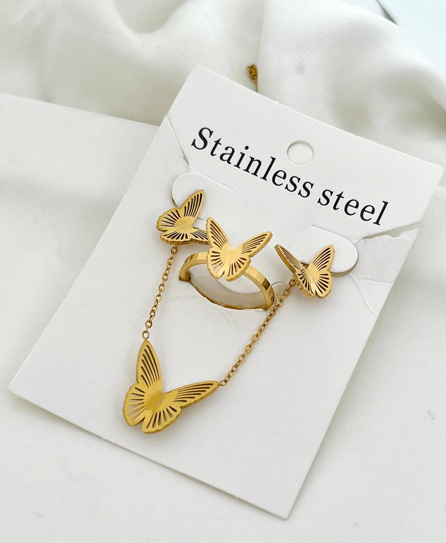 Frosted Butterfly necklace set