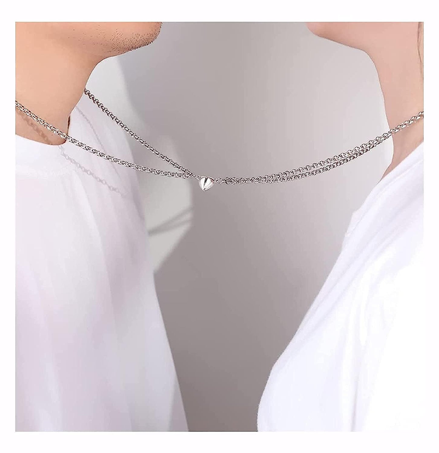 Magnetic Couple Heart Necklace