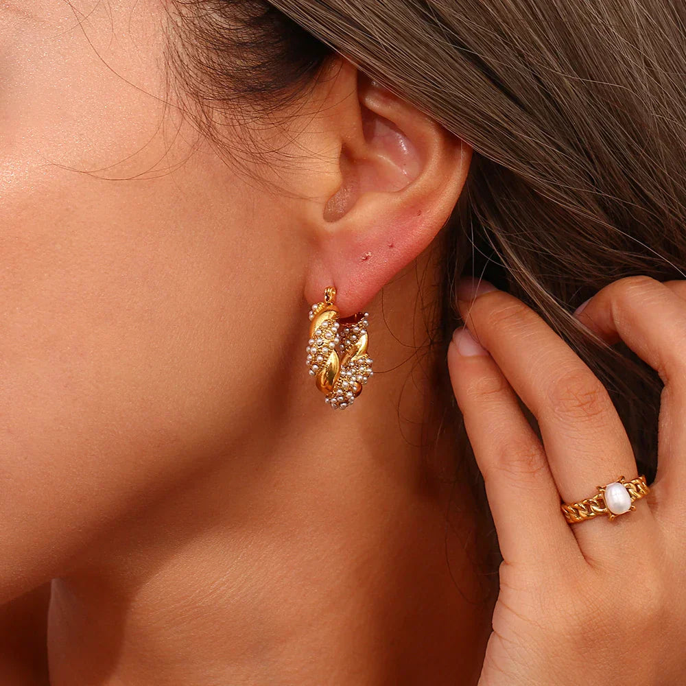 Donna Crystal Twisted Earring