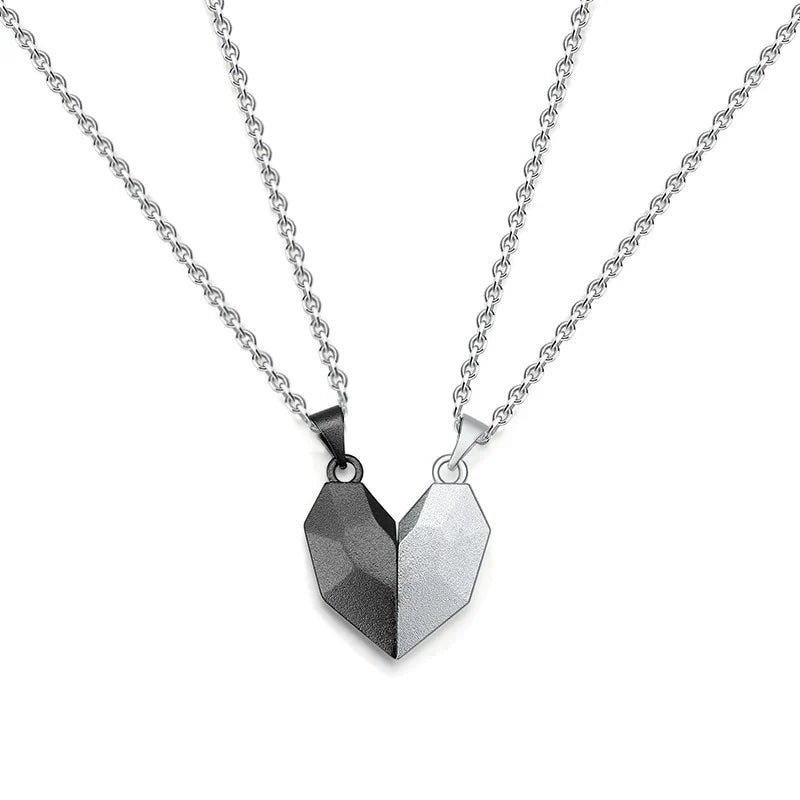 Magnetic Couple Necklace Lovers Heart Pendant