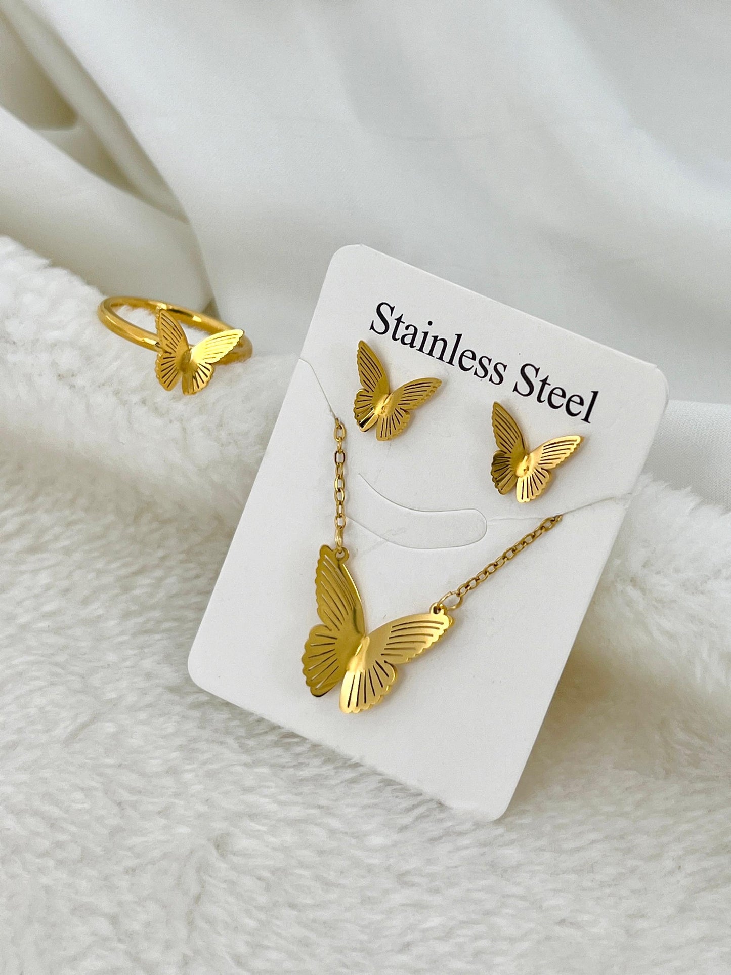 Frosted Butterfly  necklace set