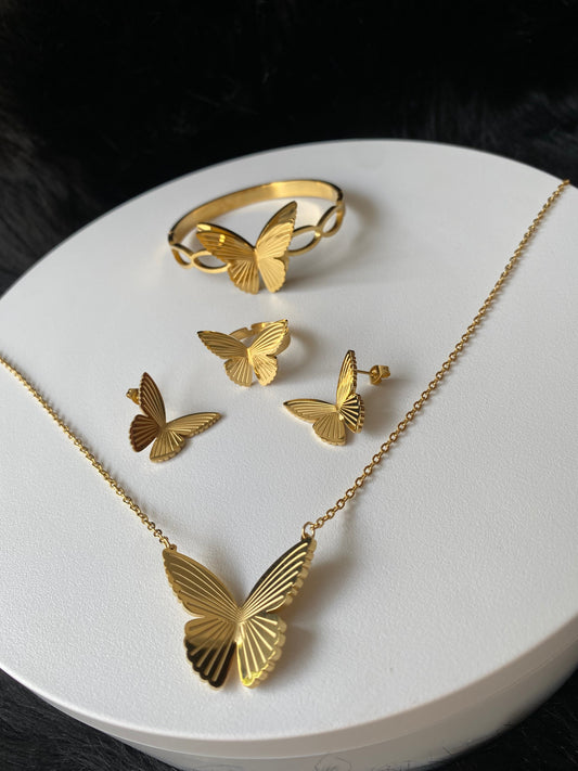 Frosted Butterfly  necklace set