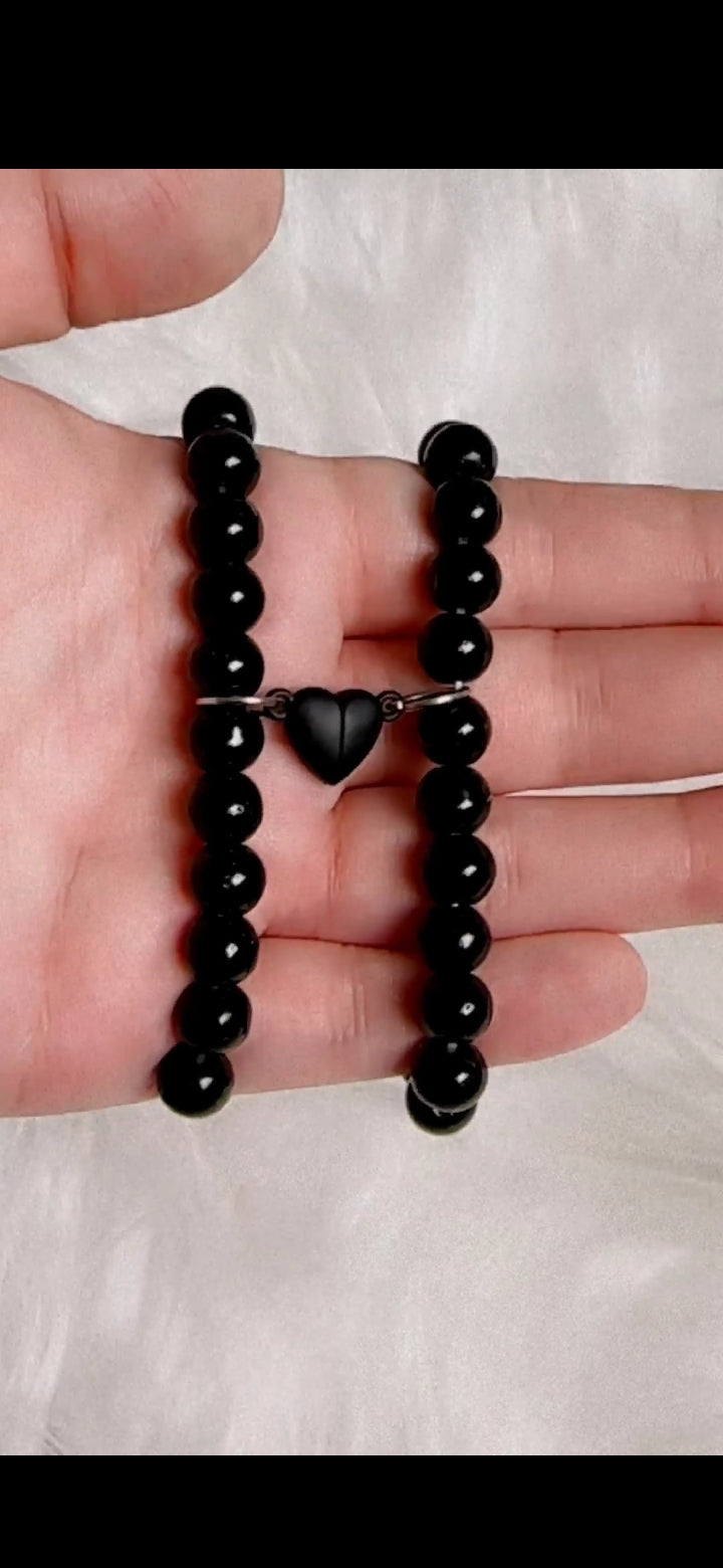 Pair of Beads Couple heart Bracelet