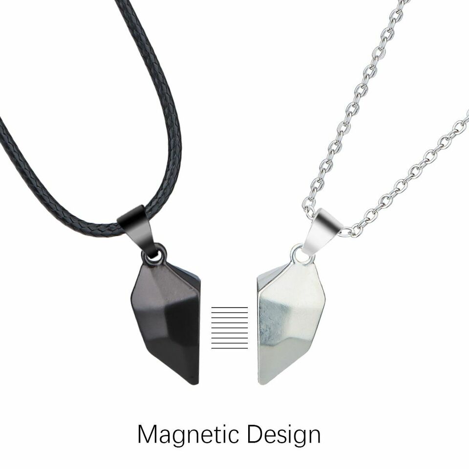 Magnetic Couple Necklace Lovers Heart Pendant