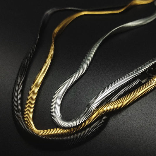 PACK OF 3 ITALIAN STAINLESS STEEL SNAKE CHAINS