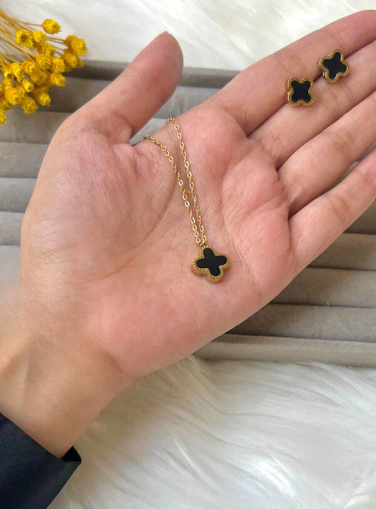 Clover Necklace and Earring Set