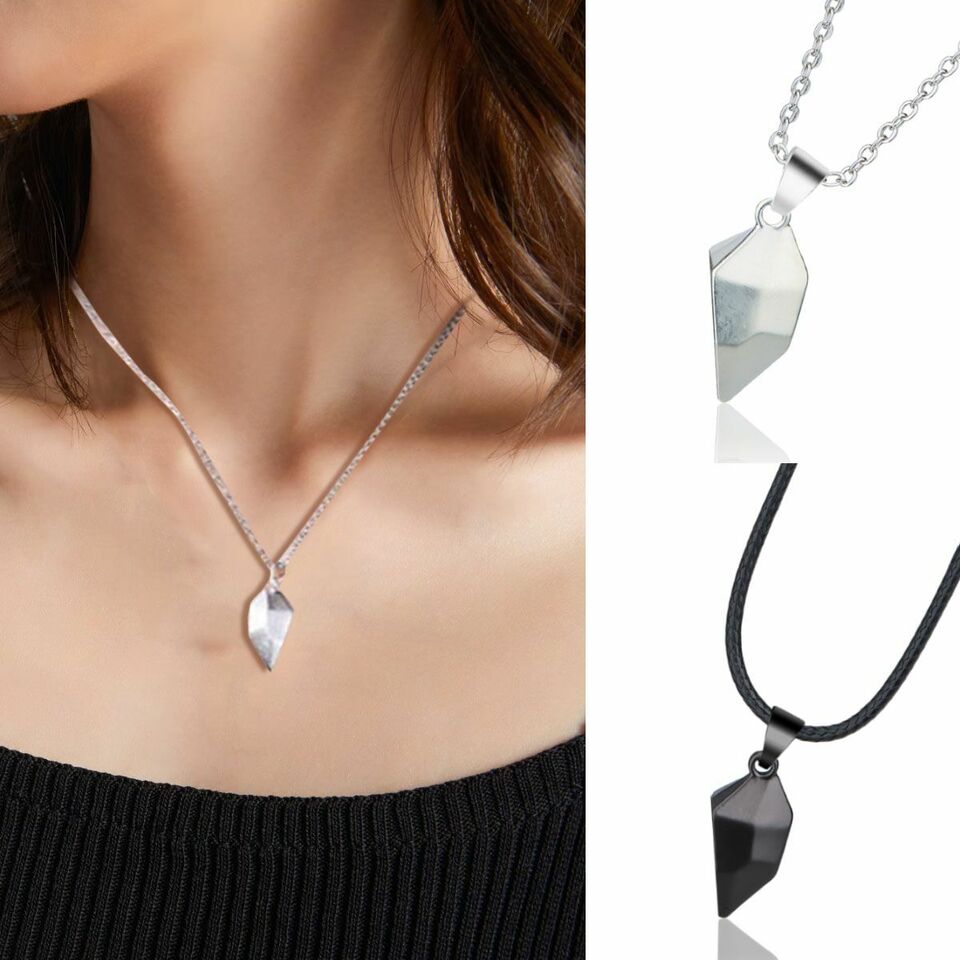 Magnetic Couple Necklace Lovers Heart Pendant